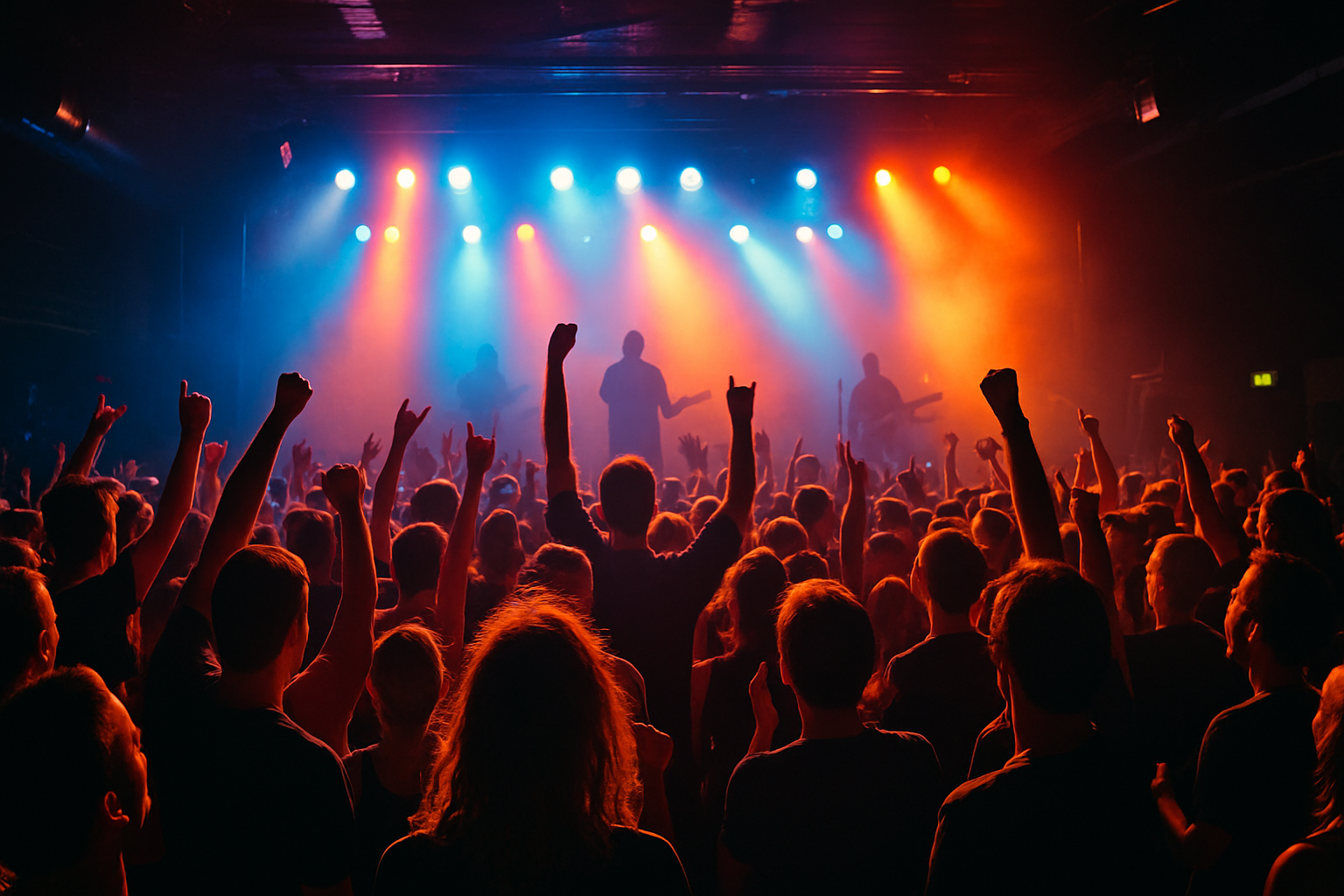 Crowd in a live music venue representing successful shows